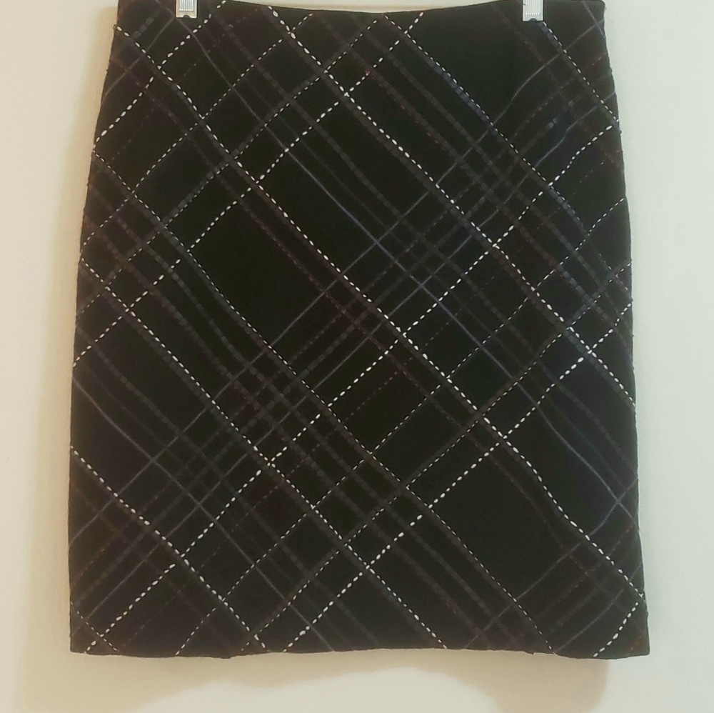 Dana Buchman Black Embellished Midi Skirt, Sz 10
